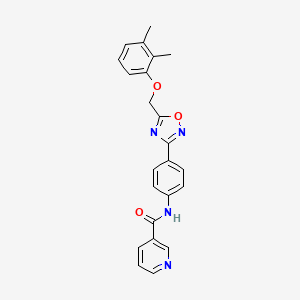 molecular formula C23H20N4O3 B4287948 N~3~-(4-{5-[(2,3-DIMETHYLPHENOXY)METHYL]-1,2,4-OXADIAZOL-3-YL}PHENYL)NICOTINAMIDE 