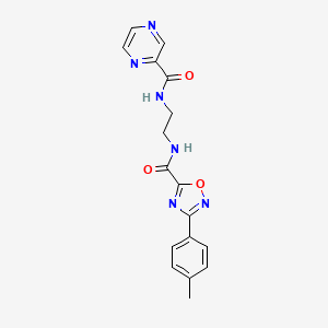 molecular formula C17H16N6O3 B4288019 N-(2-{[3-(4-METHYLPHENYL)-1,2,4-OXADIAZOL-5-YL]FORMAMIDO}ETHYL)PYRAZINE-2-CARBOXAMIDE 