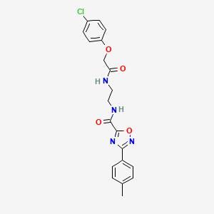 molecular formula C20H19ClN4O4 B4288027 N~5~-(2-{[2-(4-CHLOROPHENOXY)ACETYL]AMINO}ETHYL)-3-(4-METHYLPHENYL)-1,2,4-OXADIAZOLE-5-CARBOXAMIDE 