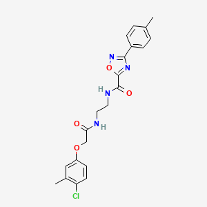 molecular formula C21H21ClN4O4 B4288033 N~5~-(2-{[2-(4-chloro-3-methylphenoxy)acetyl]amino}ethyl)-3-(4-methylphenyl)-1,2,4-oxadiazole-5-carboxamide 