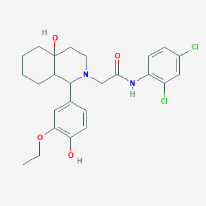 molecular formula C25H30Cl2N2O4 B4288110 N-(2,4-dichlorophenyl)-2-[1-(3-ethoxy-4-hydroxyphenyl)-4a-hydroxyoctahydroisoquinolin-2(1H)-yl]acetamide 