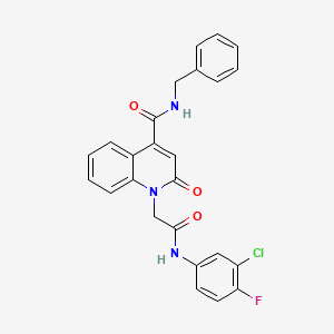 molecular formula C25H19ClFN3O3 B4288249 N-BENZYL-1-{[(3-CHLORO-4-FLUOROPHENYL)CARBAMOYL]METHYL}-2-OXO-1,2-DIHYDROQUINOLINE-4-CARBOXAMIDE 