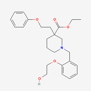 molecular formula C25H33NO5 B4288292 ethyl 1-[2-(2-hydroxyethoxy)benzyl]-3-(2-phenoxyethyl)-3-piperidinecarboxylate 