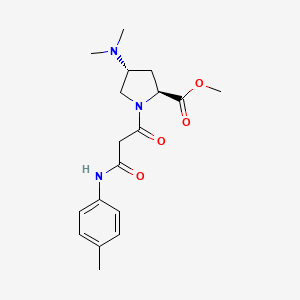 molecular formula C18H25N3O4 B4288370 methyl (2S,4R)-4-(dimethylamino)-1-{3-[(4-methylphenyl)amino]-3-oxopropanoyl}pyrrolidine-2-carboxylate 