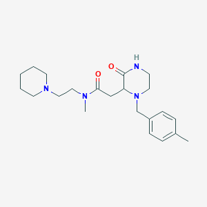 molecular formula C22H34N4O2 B4288451 N-methyl-2-[1-[(4-methylphenyl)methyl]-3-oxopiperazin-2-yl]-N-(2-piperidin-1-ylethyl)acetamide 