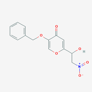 molecular formula C14H13NO6 B428849 2-(1-Hydroxy-2-nitroethyl)-5-phenylmethoxypyran-4-one CAS No. 59281-04-8