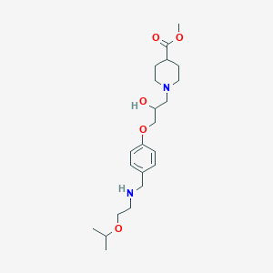 molecular formula C22H36N2O5 B4288580 methyl 1-[2-hydroxy-3-[4-[(2-propan-2-yloxyethylamino)methyl]phenoxy]propyl]piperidine-4-carboxylate 