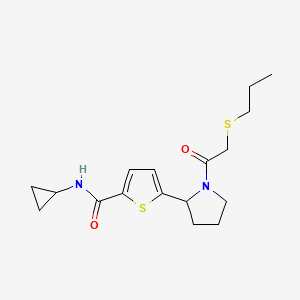 molecular formula C17H24N2O2S2 B4288679 N-cyclopropyl-5-[1-(2-propylsulfanylacetyl)pyrrolidin-2-yl]thiophene-2-carboxamide 