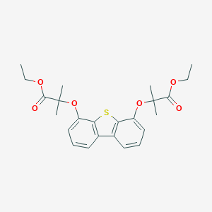 molecular formula C24H28O6S B428898 Ethyl 2-{[6-(2-ethoxy-1,1-dimethyl-2-oxoethoxy)dibenzo[b,d]thien-4-yl]oxy}-2-methylpropanoate 