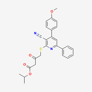 molecular formula C26H24N2O4S B4289008 Propan-2-yl 4-{[3-cyano-4-(4-methoxyphenyl)-6-phenylpyridin-2-yl]sulfanyl}-3-oxobutanoate 