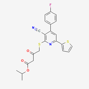 molecular formula C23H19FN2O3S2 B4289010 Propan-2-yl 4-{[3-cyano-4-(4-fluorophenyl)-6-(thiophen-2-yl)pyridin-2-yl]sulfanyl}-3-oxobutanoate 