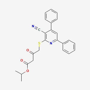 molecular formula C25H22N2O3S B4289013 Propan-2-yl 4-[(3-cyano-4,6-diphenylpyridin-2-yl)sulfanyl]-3-oxobutanoate 