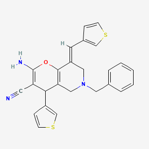 molecular formula C25H21N3OS2 B4289042 (8E)-2-AMINO-6-BENZYL-4-(THIOPHEN-3-YL)-8-[(THIOPHEN-3-YL)METHYLIDENE]-4H,5H,6H,7H,8H-PYRANO[3,2-C]PYRIDINE-3-CARBONITRILE 