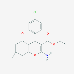 molecular formula C21H24ClNO4 B4289060 propan-2-yl 2-amino-4-(4-chlorophenyl)-7,7-dimethyl-5-oxo-5,6,7,8-tetrahydro-4H-chromene-3-carboxylate 