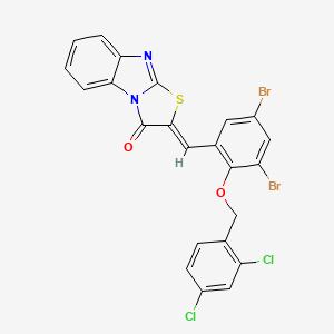 molecular formula C23H12Br2Cl2N2O2S B4289294 2-((Z)-1-{3,5-dibromo-2-[(2,4-dichlorobenzyl)oxy]phenyl}methylidene)[1,3]thiazolo[3,2-a][1,3]benzimidazol-3-one 