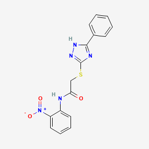 molecular formula C16H13N5O3S B4289456 N-(2-NITROPHENYL)-2-[(3-PHENYL-1H-1,2,4-TRIAZOL-5-YL)SULFANYL]ACETAMIDE 