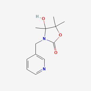 molecular formula C12H16N2O3 B4289530 4-HYDROXY-4,5,5-TRIMETHYL-3-[(PYRIDIN-3-YL)METHYL]-1,3-OXAZOLIDIN-2-ONE 