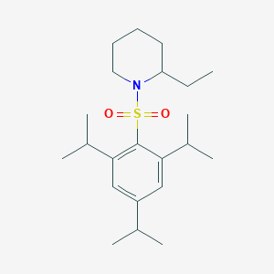 molecular formula C22H37NO2S B4289570 2-ETHYL-1-[2,4,6-TRIS(PROPAN-2-YL)BENZENESULFONYL]PIPERIDINE 