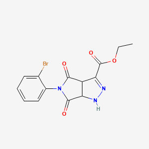 molecular formula C14H12BrN3O4 B4289578 ETHYL 5-(2-BROMOPHENYL)-4,6-DIOXO-1H,3AH,4H,5H,6H,6AH-PYRROLO[3,4-C]PYRAZOLE-3-CARBOXYLATE 