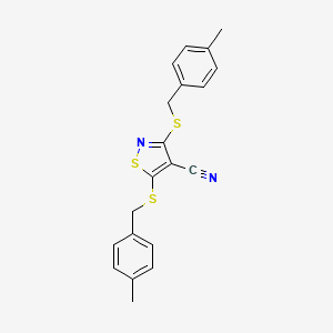 molecular formula C20H18N2S3 B4289643 BIS({[(4-METHYLPHENYL)METHYL]SULFANYL})-1,2-THIAZOLE-4-CARBONITRILE 