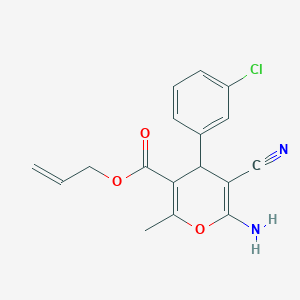 molecular formula C17H15ClN2O3 B4289650 prop-2-en-1-yl 6-amino-4-(3-chlorophenyl)-5-cyano-2-methyl-4H-pyran-3-carboxylate 