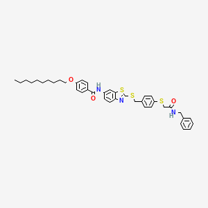 molecular formula C40H45N3O3S3 B4289911 N-(2-{[(4-{[(BENZYLCARBAMOYL)METHYL]SULFANYL}PHENYL)METHYL]SULFANYL}-1,3-BENZOTHIAZOL-6-YL)-4-(DECYLOXY)BENZAMIDE 