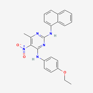 molecular formula C23H21N5O3 B4290005 N4-(4-ETHOXYPHENYL)-6-METHYL-N2-(NAPHTHALEN-1-YL)-5-NITROPYRIMIDINE-2,4-DIAMINE 
