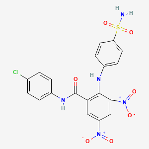molecular formula C19H14ClN5O7S B4290030 N-(4-chlorophenyl)-3,5-dinitro-2-[(4-sulfamoylphenyl)amino]benzamide 