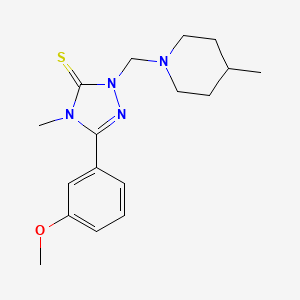 molecular formula C17H24N4OS B4290040 3-(3-METHOXYPHENYL)-4-METHYL-1-[(4-METHYLPIPERIDIN-1-YL)METHYL]-4,5-DIHYDRO-1H-1,2,4-TRIAZOLE-5-THIONE 