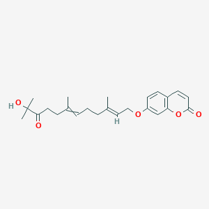 molecular formula C24H30O5 B4290066 7-{[(2E,6E)-11-hydroxy-3,7,11-trimethyl-10-oxododeca-2,6-dien-1-yl]oxy}-2H-chromen-2-one 