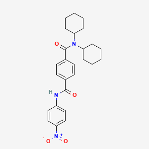 molecular formula C26H31N3O4 B4290172 N1,N1-DICYCLOHEXYL-N4-(4-NITROPHENYL)BENZENE-1,4-DICARBOXAMIDE 