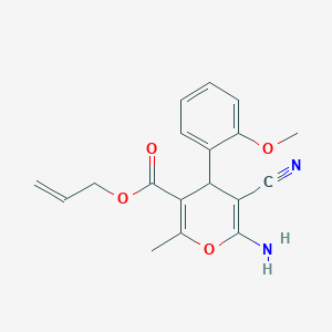 molecular formula C18H18N2O4 B4290245 prop-2-en-1-yl 6-amino-5-cyano-4-(2-methoxyphenyl)-2-methyl-4H-pyran-3-carboxylate 