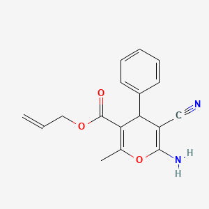 molecular formula C17H16N2O3 B4290252 prop-2-en-1-yl 6-amino-5-cyano-2-methyl-4-phenyl-4H-pyran-3-carboxylate 