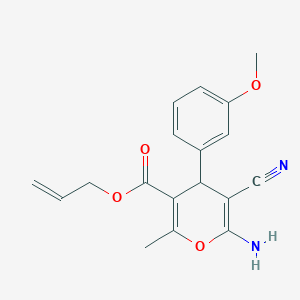 molecular formula C18H18N2O4 B4290286 prop-2-en-1-yl 6-amino-5-cyano-4-(3-methoxyphenyl)-2-methyl-4H-pyran-3-carboxylate 