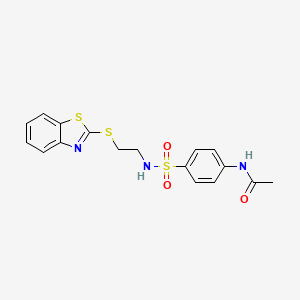 molecular formula C17H17N3O3S3 B4290324 N-(4-{[2-(13-BENZOTHIAZOL-2-YLSULFANYL)ETHYL]SULFAMOYL}PHENYL)ACETAMIDE 