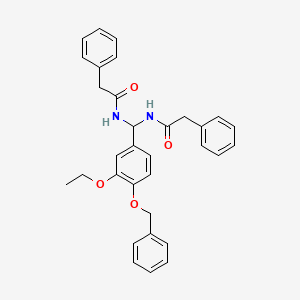 molecular formula C32H32N2O4 B4290330 N-{[4-(BENZYLOXY)-3-ETHOXYPHENYL](2-PHENYLACETAMIDO)METHYL}-2-PHENYLACETAMIDE 