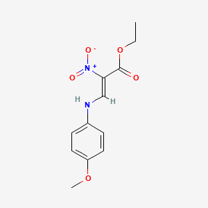 molecular formula C12H14N2O5 B4290622 ethyl (2Z)-3-[(4-methoxyphenyl)amino]-2-nitroprop-2-enoate 