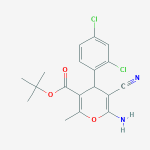 molecular formula C18H18Cl2N2O3 B4290628 tert-butyl 6-amino-5-cyano-4-(2,4-dichlorophenyl)-2-methyl-4H-pyran-3-carboxylate 