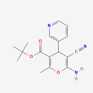 molecular formula C17H19N3O3 B4290642 tert-butyl 6-amino-5-cyano-2-methyl-4-(pyridin-3-yl)-4H-pyran-3-carboxylate 