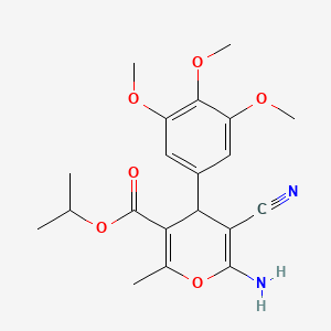 molecular formula C20H24N2O6 B4290660 propan-2-yl 6-amino-5-cyano-2-methyl-4-(3,4,5-trimethoxyphenyl)-4H-pyran-3-carboxylate 