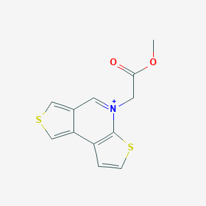 molecular formula C12H10NO2S2+ B429071 methyl 2-(4,10-dithia-8-azoniatricyclo[7.3.0.02,6]dodeca-1(9),2,5,7,11-pentaen-8-yl)acetate 