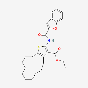 molecular formula C26H31NO4S B4290783 ETHYL 2-(1-BENZOFURAN-2-AMIDO)-4H,5H,6H,7H,8H,9H,10H,11H,12H,13H-CYCLODODECA[B]THIOPHENE-3-CARBOXYLATE 