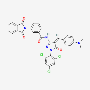 molecular formula C33H22Cl3N5O4 B4290800 N-[(4Z)-4-{[4-(DIMETHYLAMINO)PHENYL]METHYLIDENE}-5-OXO-1-(2,4,6-TRICHLOROPHENYL)-4,5-DIHYDRO-1H-PYRAZOL-3-YL]-3-(1,3-DIOXO-2,3-DIHYDRO-1H-ISOINDOL-2-YL)BENZAMIDE 
