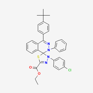 molecular formula C34H31ClN4O2S B4290841 ethyl 4-(4-tert-butylphenyl)-3'-(4-chlorophenyl)-2-phenyl-2H,3'H-spiro[phthalazine-1,2'-[1,3,4]thiadiazole]-5'-carboxylate 