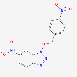 molecular formula C13H9N5O5 B4290874 6-NITRO-1-[(4-NITROPHENYL)METHOXY]-1H-1,2,3-BENZOTRIAZOLE 