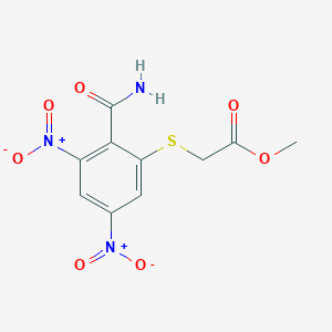molecular formula C10H9N3O7S B4290885 METHYL 2-[(2-CARBAMOYL-3,5-DINITROPHENYL)SULFANYL]ACETATE 