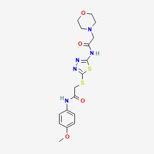molecular formula C17H21N5O4S2 B4290905 N-(4-METHOXYPHENYL)-2-({5-[2-(MORPHOLIN-4-YL)ACETAMIDO]-1,3,4-THIADIAZOL-2-YL}SULFANYL)ACETAMIDE 