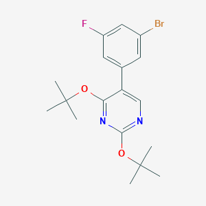 molecular formula C18H22BrFN2O2 B429096 5-(3-Bromo-5-fluorophenyl)-2,4-ditert-butoxypyrimidine 