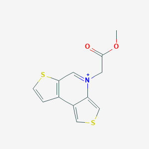 molecular formula C12H10NO2S2+ B429101 methyl 2-(4,10-dithia-7-azoniatricyclo[7.3.0.02,6]dodeca-1(9),2,5,7,11-pentaen-7-yl)acetate 