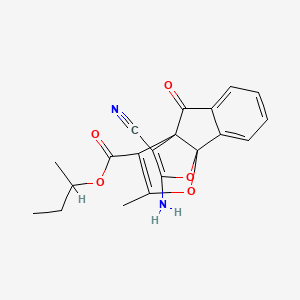 molecular formula C20H18N2O5 B4291216 Butan-2-yl 14-amino-15-cyano-11-methyl-8-oxo-12,13-dioxatetracyclo[7.3.3.01,9.02,7]pentadeca-2,4,6,10,14-pentaene-10-carboxylate 
